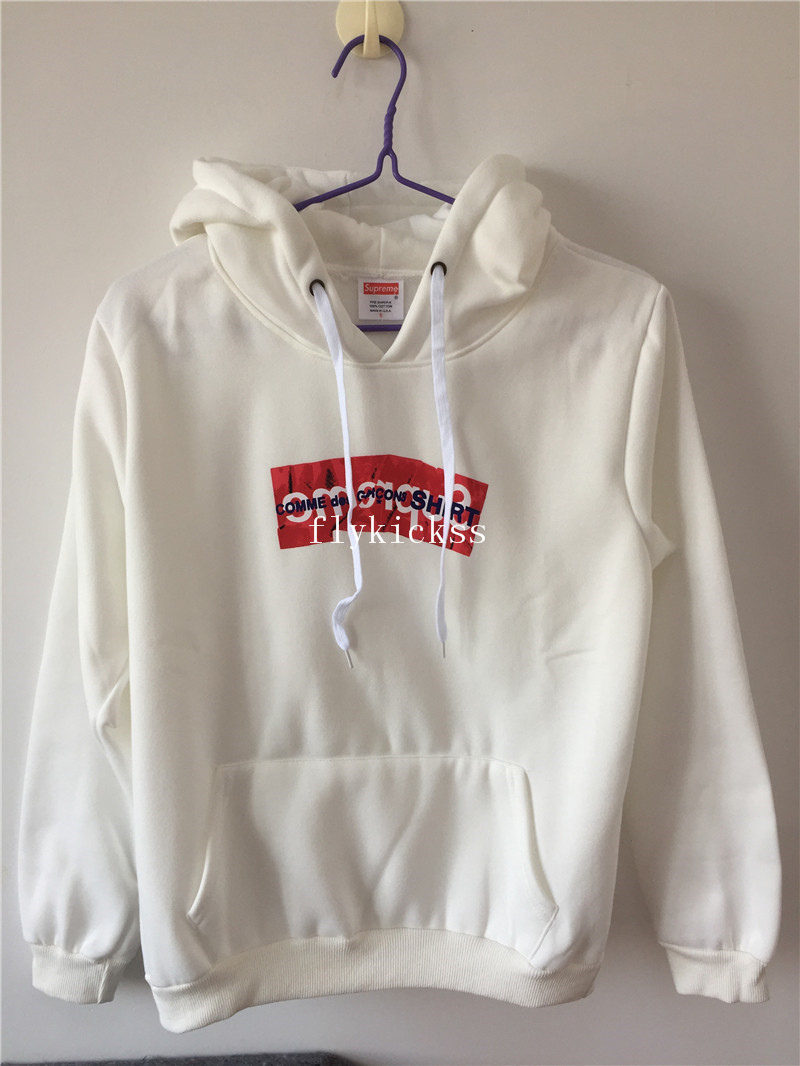 Supreme SUP Box Logo White Hoodie